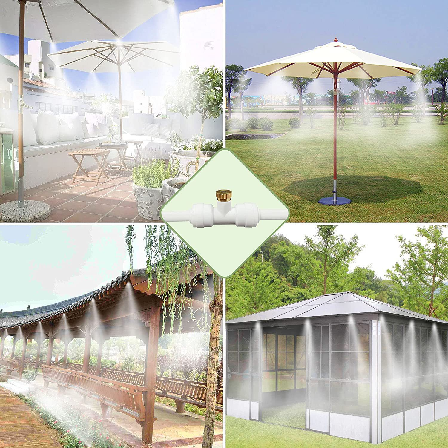 Kühl-Sprühsystem Terrasse Garten Pavillon Sonnenschirm – Garten & Outdoor | BEST-AMBIENCE