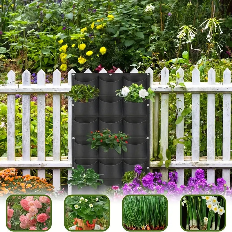 Vertikaler Filz Pflanzenbeutel – Wandmontage Pflanzsack – Garten & Outdoor | BEST-AMBIENCE
