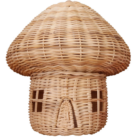Rattan-Pilzhaus Deko | Handgeflochtenes Garten-Ornament - Detailansicht 2 | BEST-AMBIENCE