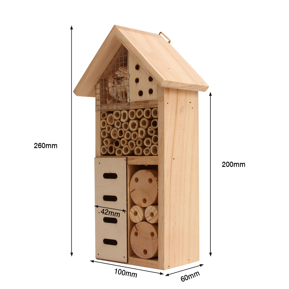 Insektenhotel Holz – Bienenhaus für Garten & Terrasse - Detailansicht 9 | BEST-AMBIENCE