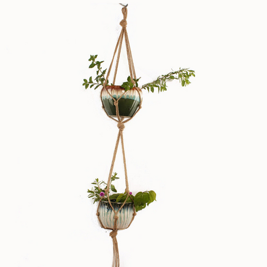 Pflanzenhänger Makramee Baumwolle – Blumentopf Hänger - Detailansicht 2 | BEST-AMBIENCE