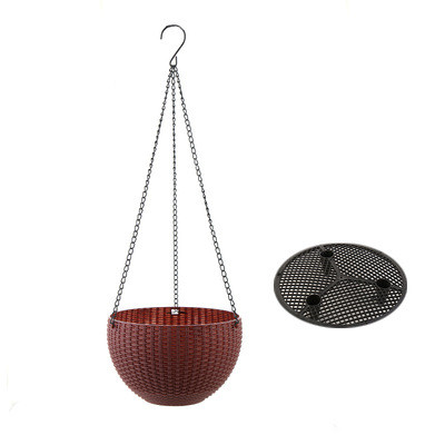 Hängepflanzenkorb geflochten mit Kette – Balkon & Garten in Bronze | BEST-AMBIENCE