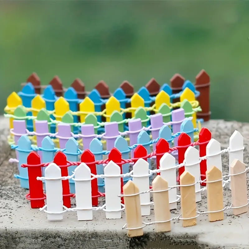 Holz Gartenzaun Miniatur – Bunte Feengarten Deko – Detailansicht 9 | BEST-AMBIENCE