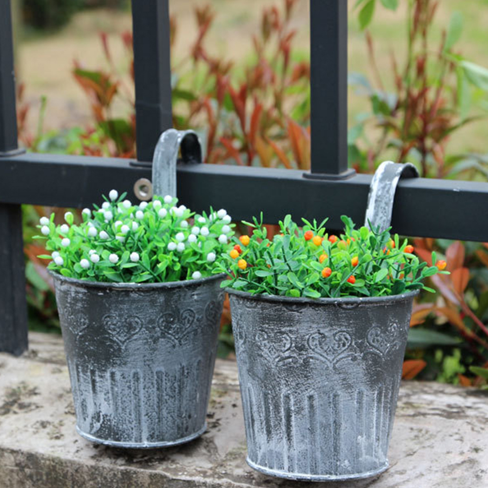 Vintage Hängeblumentopf Metall – Innen & Außen Deko – Garten & Outdoor | BEST-AMBIENCE