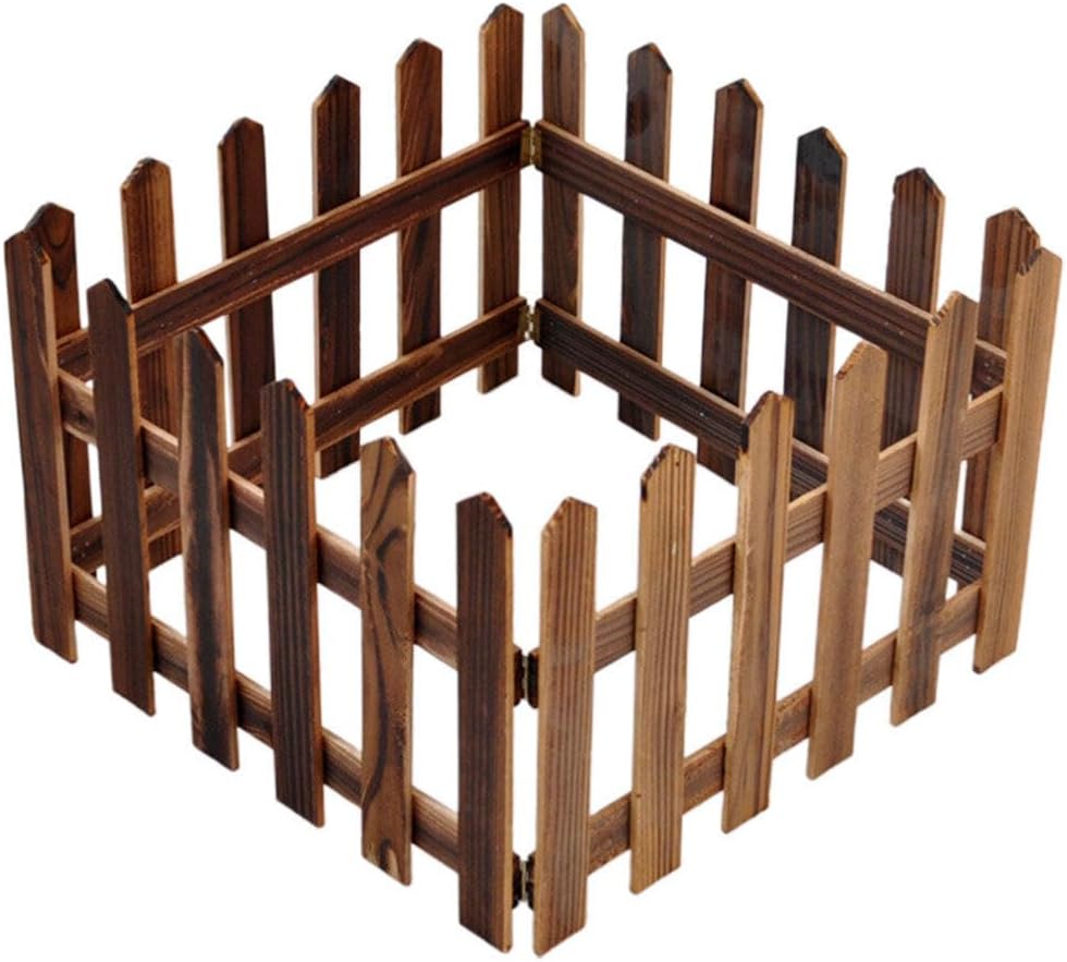 Holzzaun Beeteinfassung – Dekorativer Gartenzaun in Karbonisiert 30cm hoch 1.2M lang | BEST-AMBIENCE