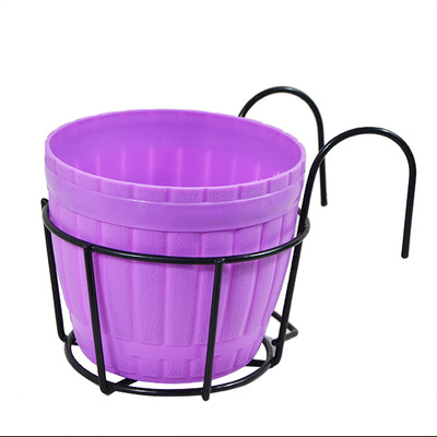 Blumenständer Metall für Balkon & Terrasse – stabil in Schwarz Violett | BEST-AMBIENCE