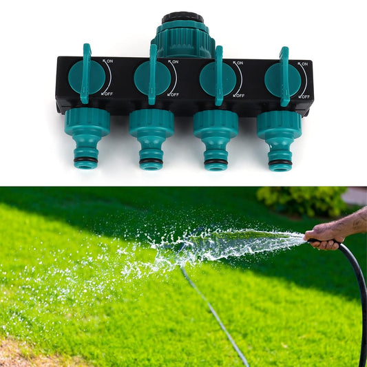 Schlauchverteiler 4-Wege mit Absperrhahn – Gartenverteiler – Detailansicht 2 | BEST-AMBIENCE