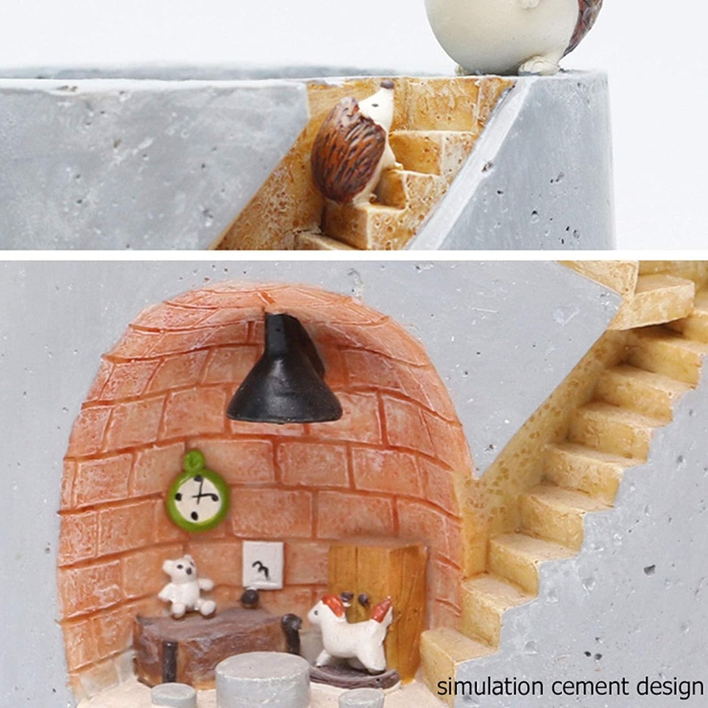 Pflanzentopf mit Igel & Hase – Deko Treppe Garten - Detailansicht 9 | BEST-AMBIENCE