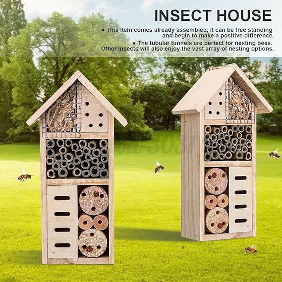 Insektenhotel Holz – Bienenhaus für Garten & Terrasse - Detailansicht 3 | BEST-AMBIENCE