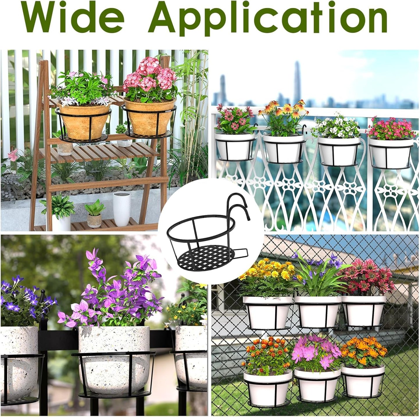 Metall Blumenampel mit Haken – Balkon & Terrasse - Detailansicht 6 | BEST-AMBIENCE