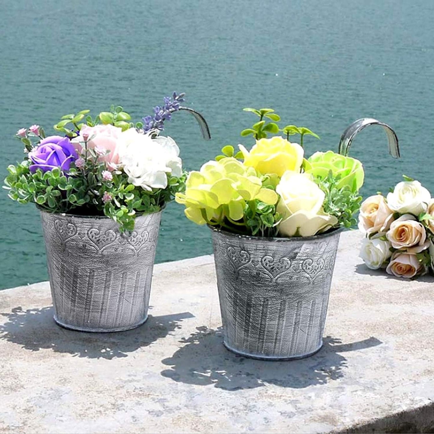 Vintage Hängeblumentopf Metall – Innen & Außen Deko – Detailansicht 12 | BEST-AMBIENCE