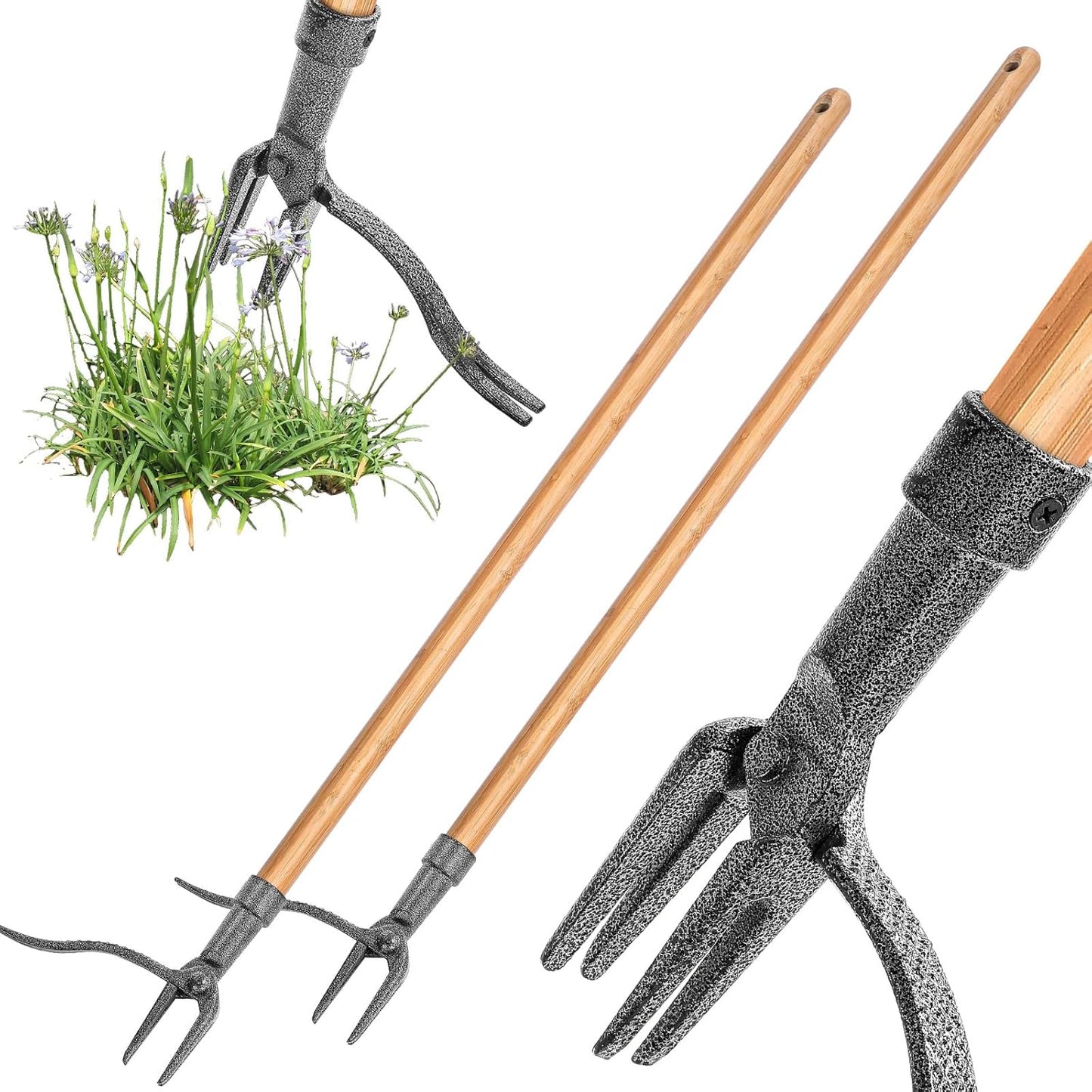 Unkrautstecher 4-Krallen – Wurzelentferner Eisen Garten - Garten & Outdoor | BEST-AMBIENCE