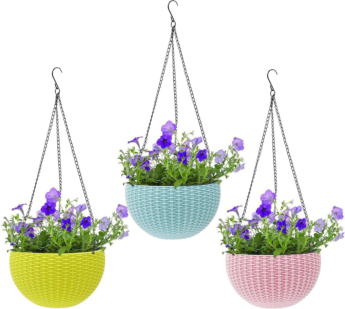 Hängepflanzenkorb geflochten mit Kette – Balkon & Garten – Detailansicht 7 | BEST-AMBIENCE