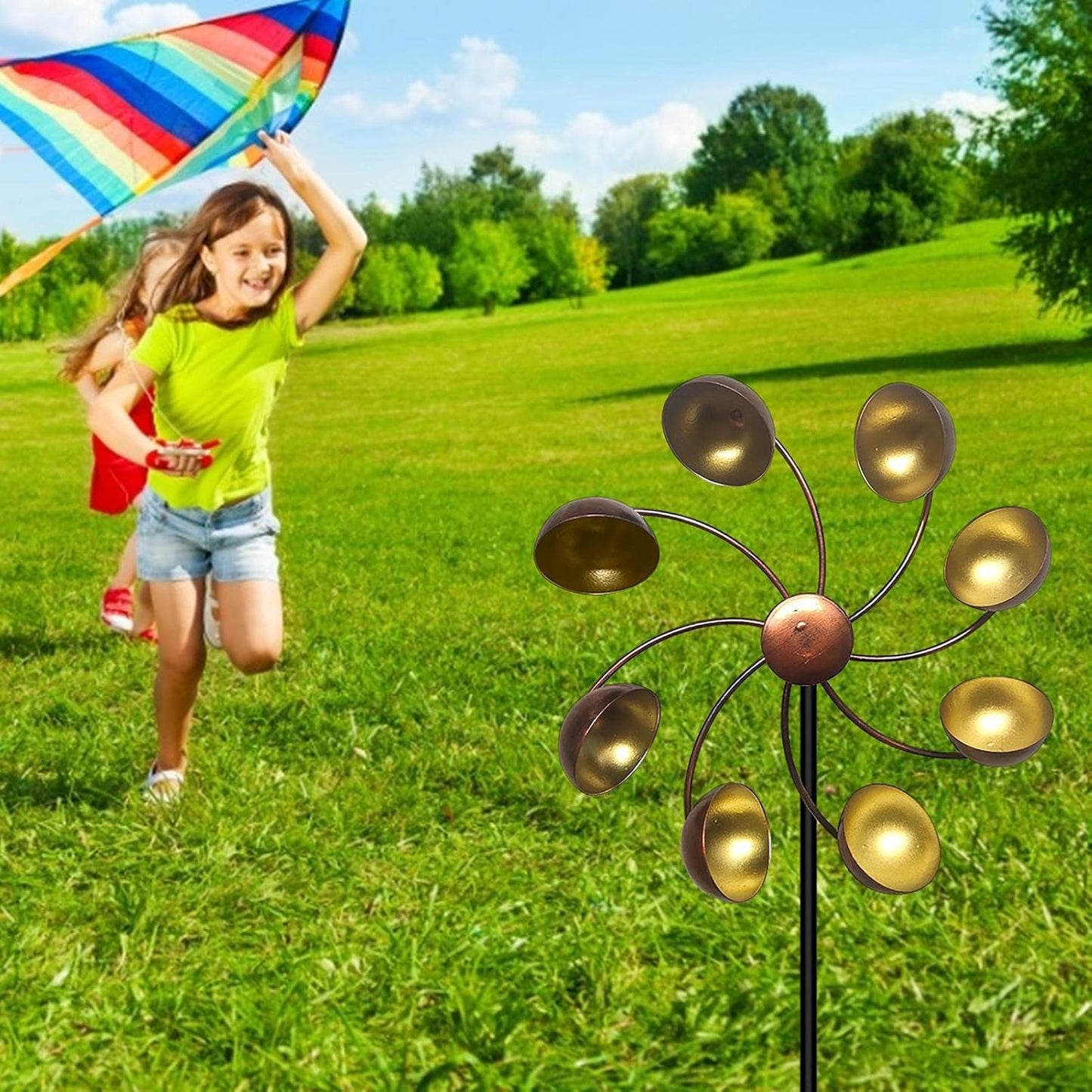 Windmühle Garten Metall Windspiel bunt Außendeko - Detailansicht 5 | BEST-AMBIENCE
