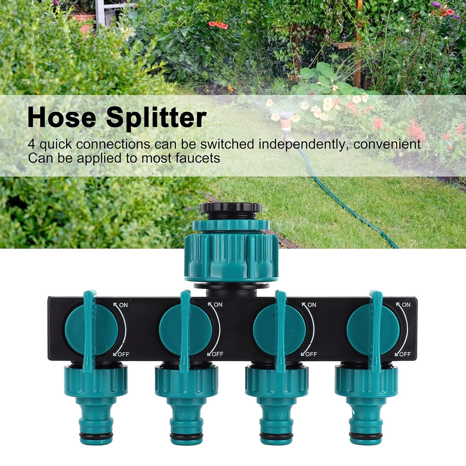 Schlauchverteiler 4-Wege mit Absperrhahn – Gartenverteiler – Garten & Outdoor | BEST-AMBIENCE