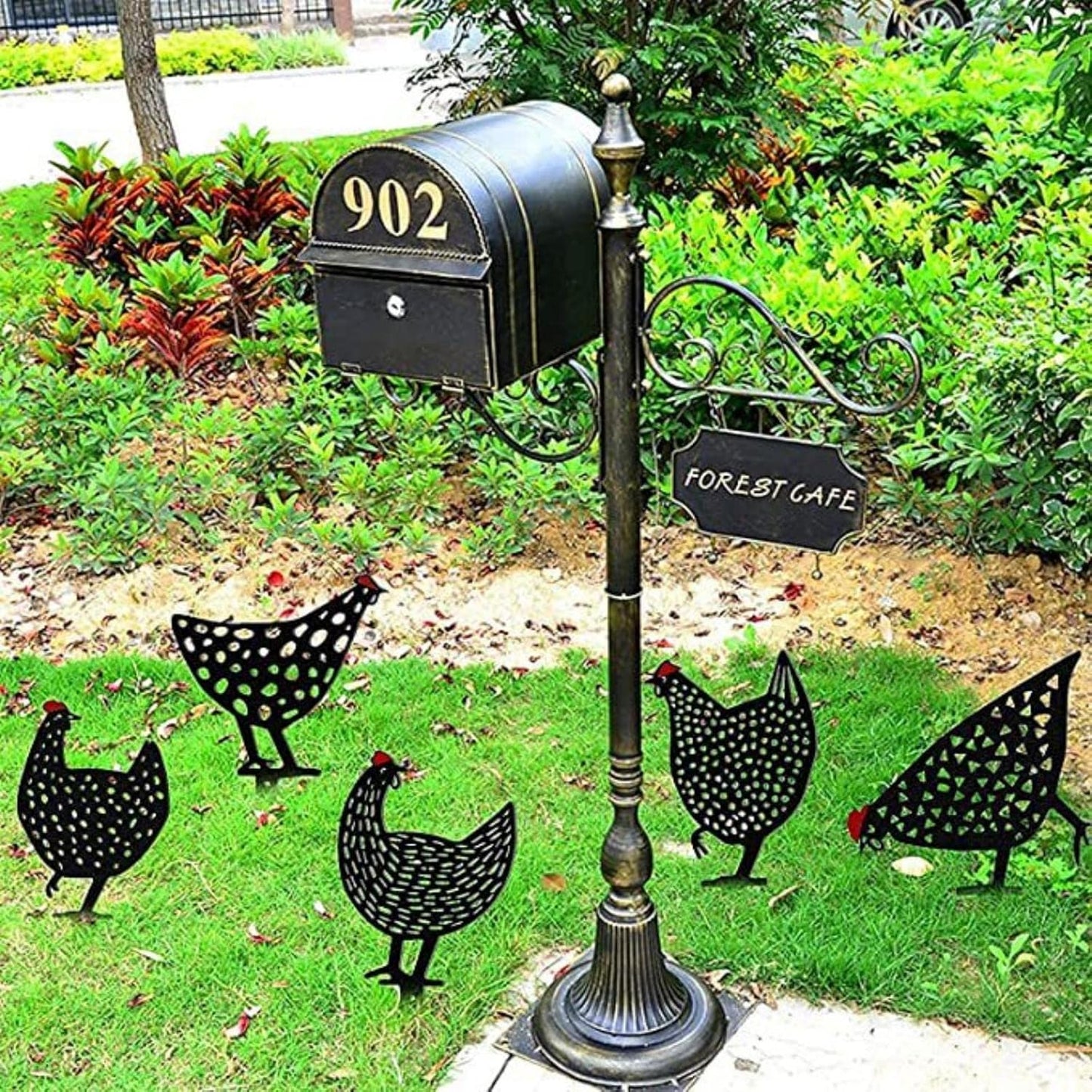 Metall-Hühner Gartenstecker Set – Deko Außenbereich - Detailansicht 7 | BEST-AMBIENCE