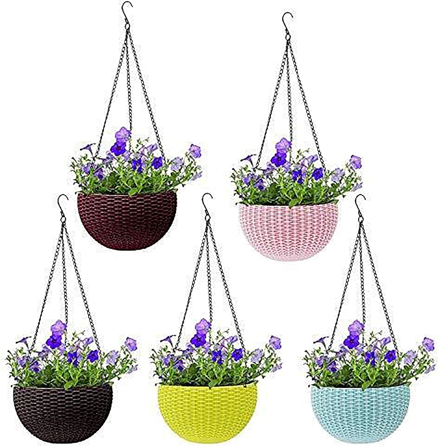 Hängepflanzenkorb geflochten mit Kette – Balkon & Garten – Detailansicht 6 | BEST-AMBIENCE