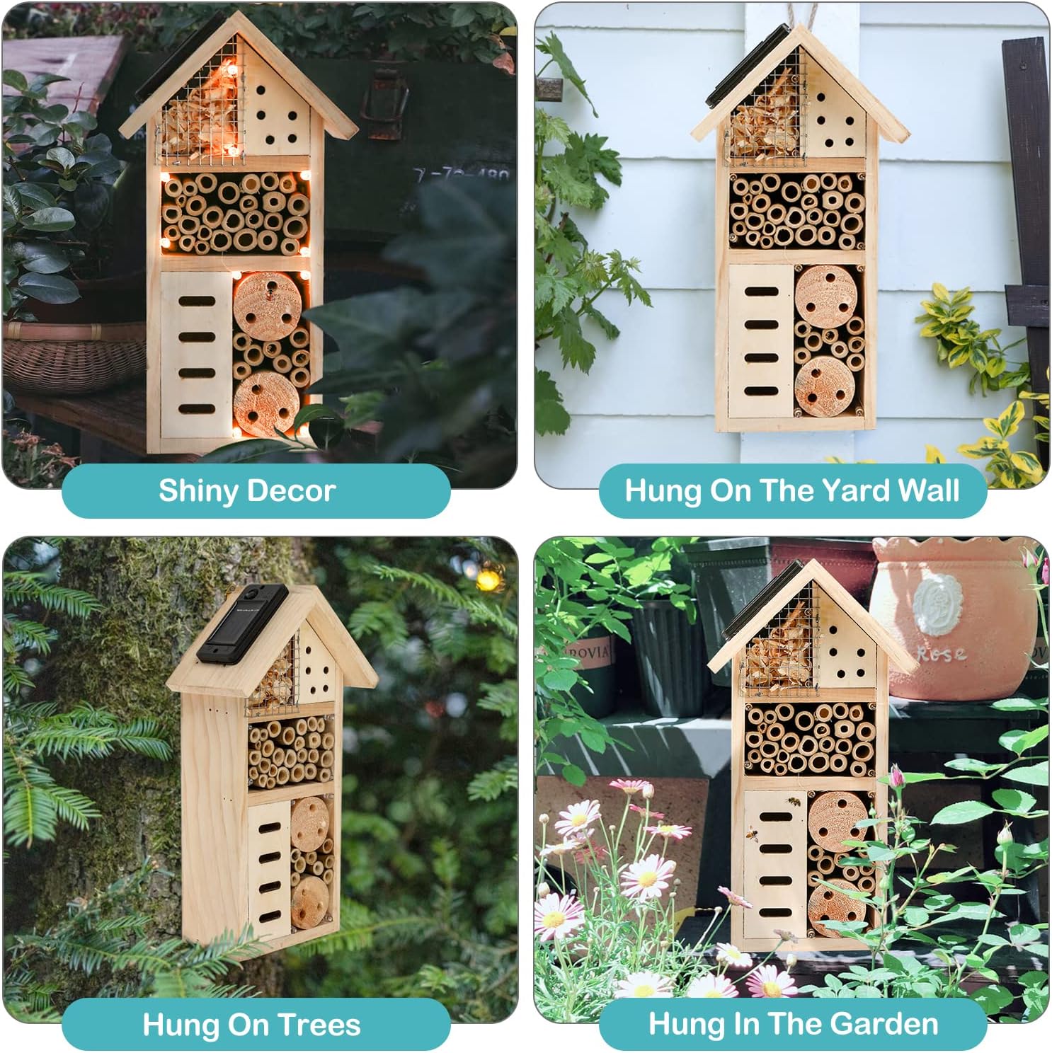 Insektenhotel Holz – Bienenhaus für Garten & Terrasse - Detailansicht 7 | BEST-AMBIENCE