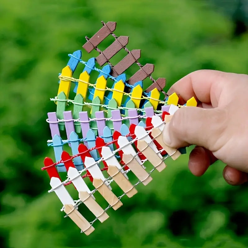 Holz Gartenzaun Miniatur – Bunte Feengarten Deko – Detailansicht 5 | BEST-AMBIENCE