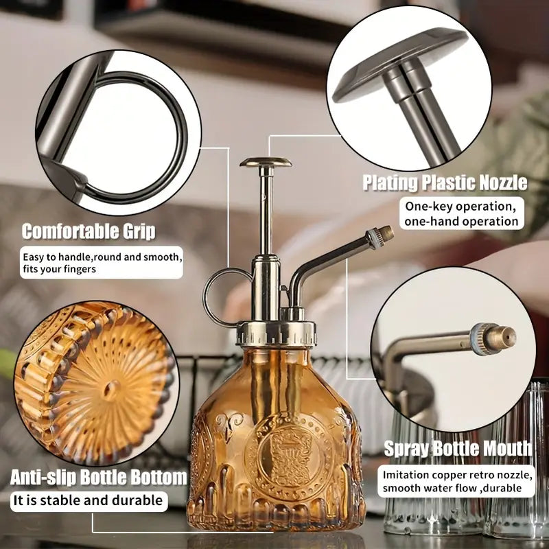 Vintage Blumensprüher Glasflasche mit Metallsprühkopf - Detailansicht 6 | BEST-AMBIENCE