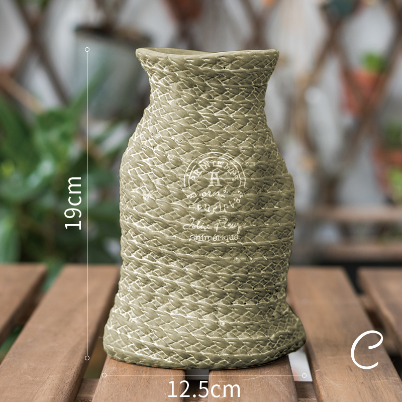 Blumentopf Keramik mit Seilgriffen – Deko Pflanztopf - Detailansicht 9 | BEST-AMBIENCE