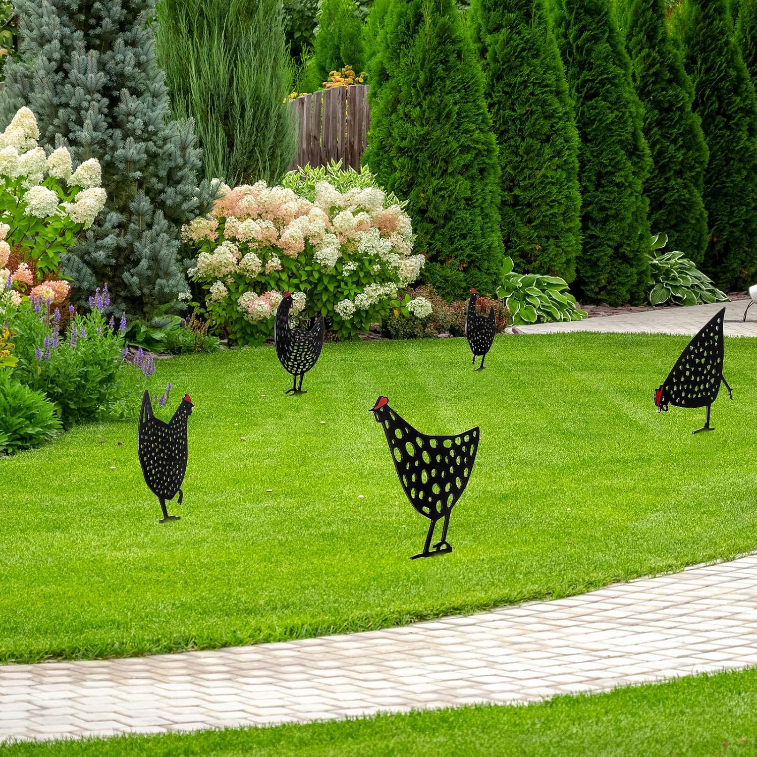 Metall-Hühner Gartenstecker Set – Deko Außenbereich - Detailansicht 12 | BEST-AMBIENCE