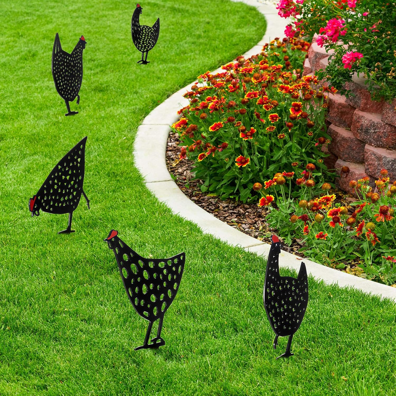 Metall-Hühner Gartenstecker Set – Deko Außenbereich - Detailansicht 9 | BEST-AMBIENCE