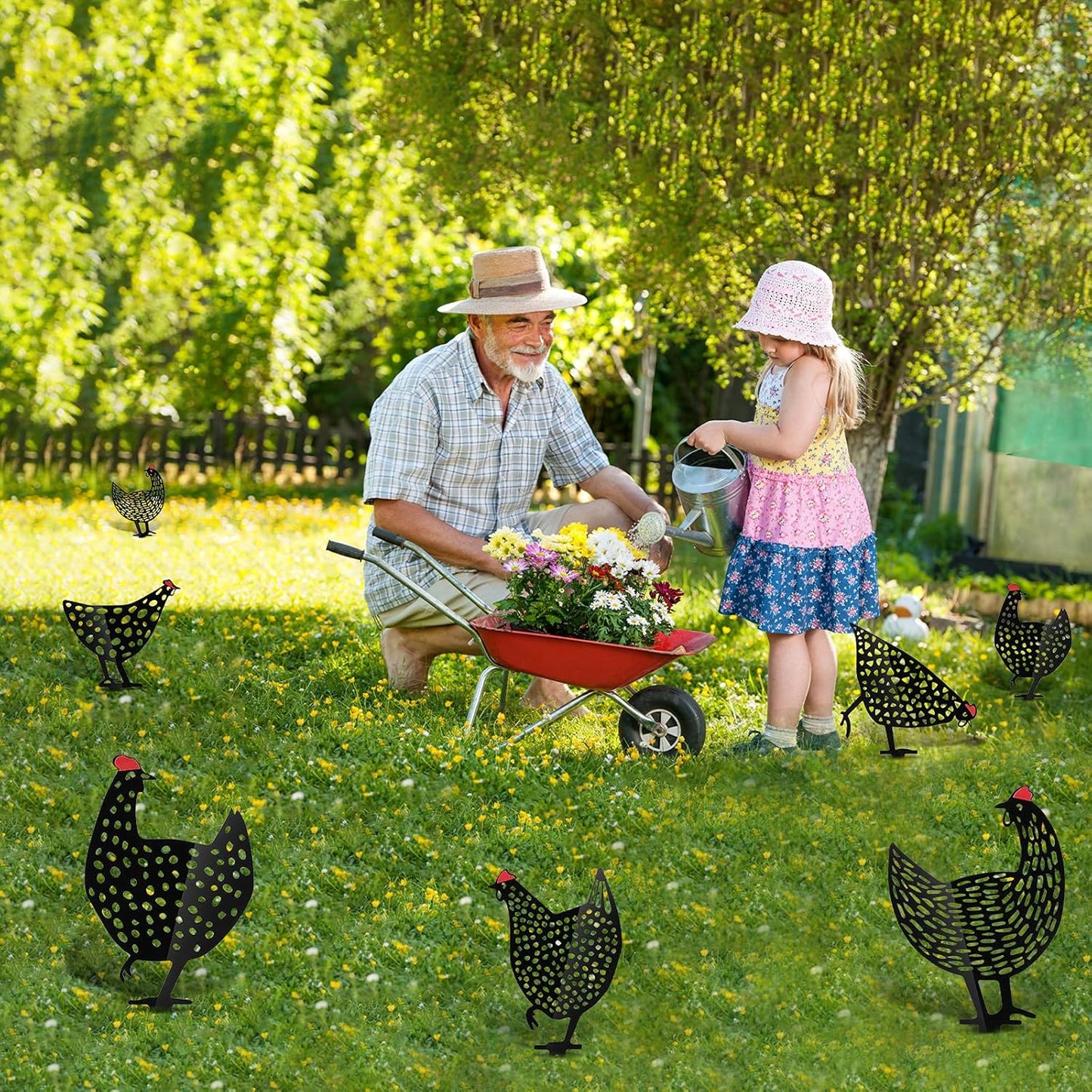 Metall-Hühner Gartenstecker Set – Deko Außenbereich - Detailansicht 8 | BEST-AMBIENCE
