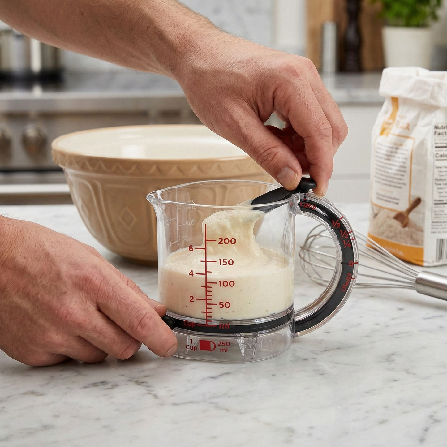 Messbecher verstellbar mit Schaber – Küchen-Messhelfer - Küche & Kochen | BEST-AMBIENCE