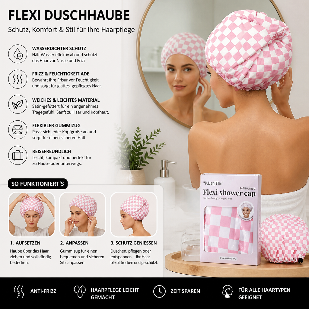 Duschhaube wasserdicht – Schutz vor Frizz & Feuchtigkeit - Detailansicht 2 | BEST-AMBIENCE