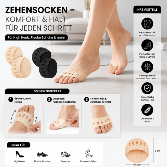 Zehensocken Damen Antirutsch High Heels atmungsaktiv 4er - Detailansicht 2 | BEST-AMBIENCE