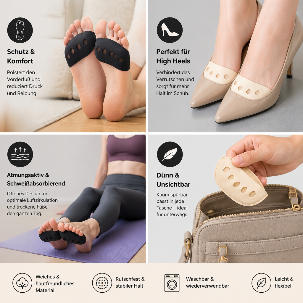 Zehensocken Damen Antirutsch High Heels atmungsaktiv 4er - Detailansicht 4 | BEST-AMBIENCE