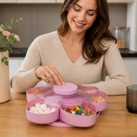 Drehbare Snackschale mit Fächern – Servierteller 360° - Practical Kitchen Helpers | BEST-AMBIENCE