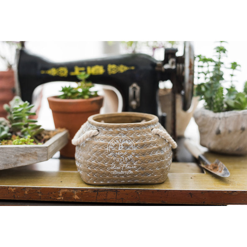 Blumentopf Keramik mit Seilgriffen – Deko Pflanztopf - Detailansicht 11 | BEST-AMBIENCE