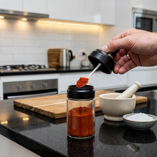 Gewürzglas-Set mit Löffel und Pinsel – Küchenbehälter - Küche & Kochen | BEST-AMBIENCE