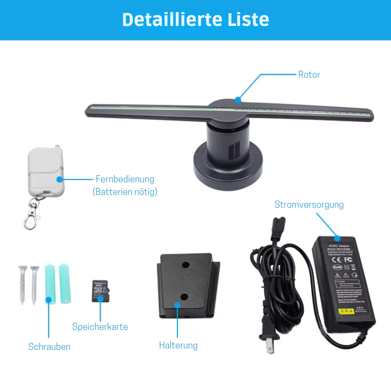 3D Hologramm-Display Ventilator
