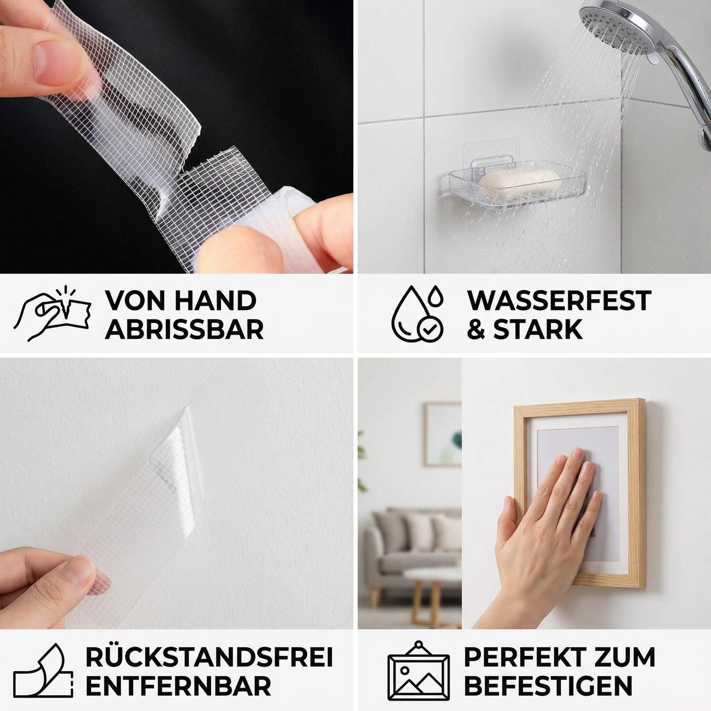 Doppelseitiges Klebeband – stark, unsichtbar, rückstandsfrei - Detailansicht 4 | BEST-AMBIENCE