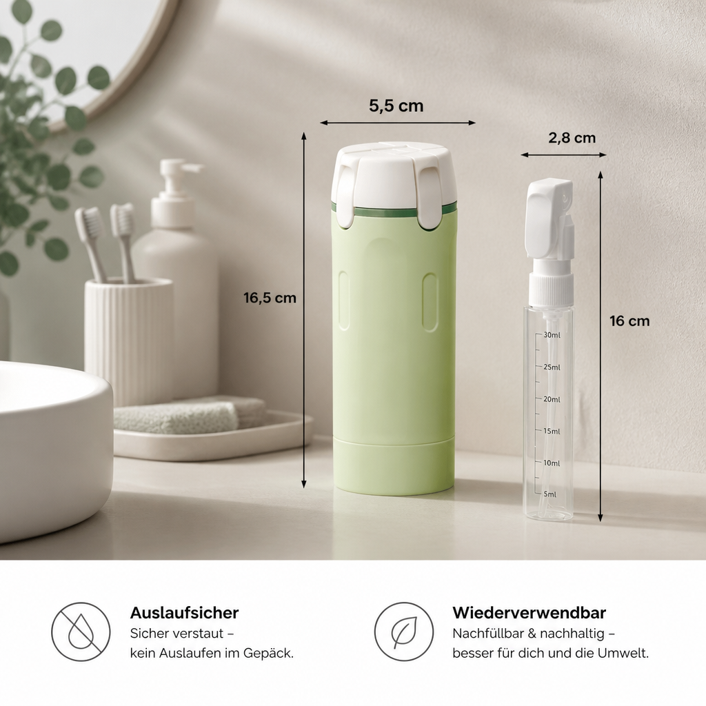 Reise-Set 4in1: Auslaufsichere Kosmetikflaschen-Set - Detailansicht 5 | BEST-AMBIENCE
