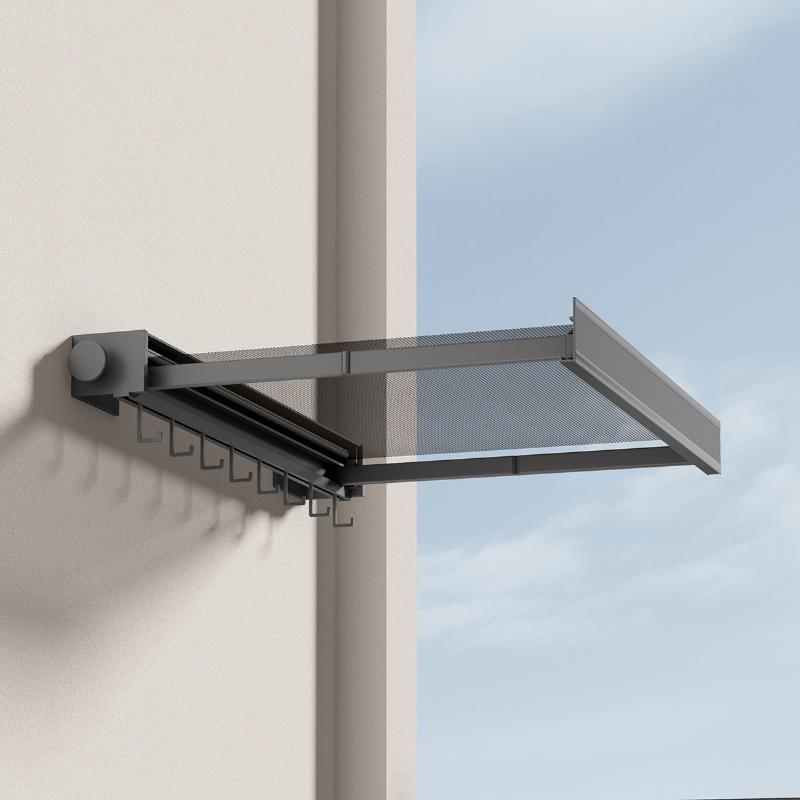 Faltbarer Trockner zur Wandmontage - 45cm Gewicht Montage schwarz
