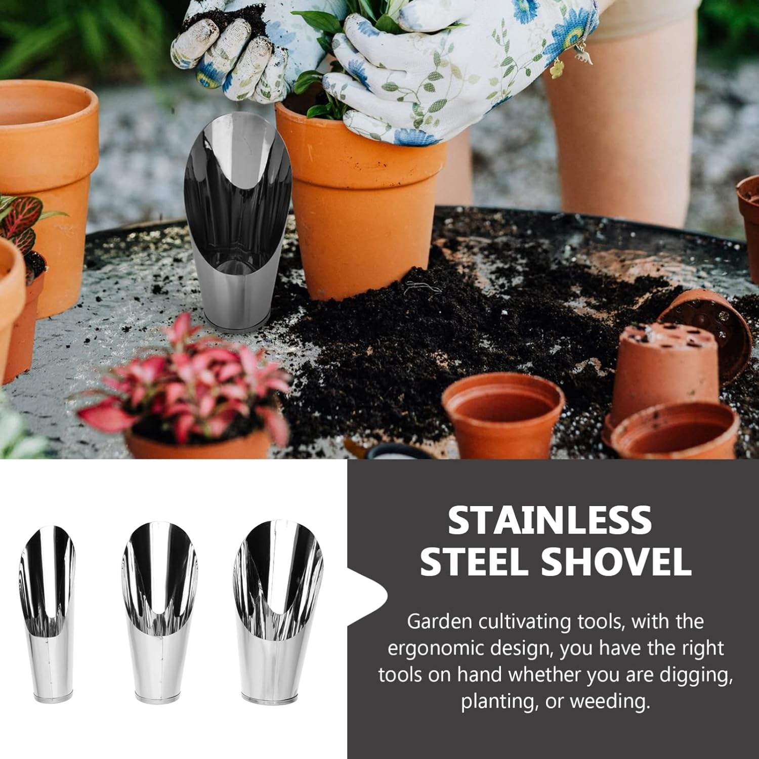 Pflanzschaufel Edelstahl – Robust für Garten & Balkon – Detailansicht 2 | BEST-AMBIENCE