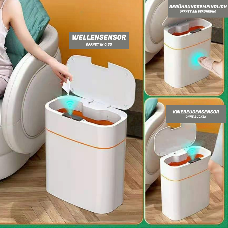 Hygieneeimer Elegant - Spritzwasser geschützt, Sensor, drei Automation erklärt Müll toilette fußkontakt Kniesensor wc Gäste