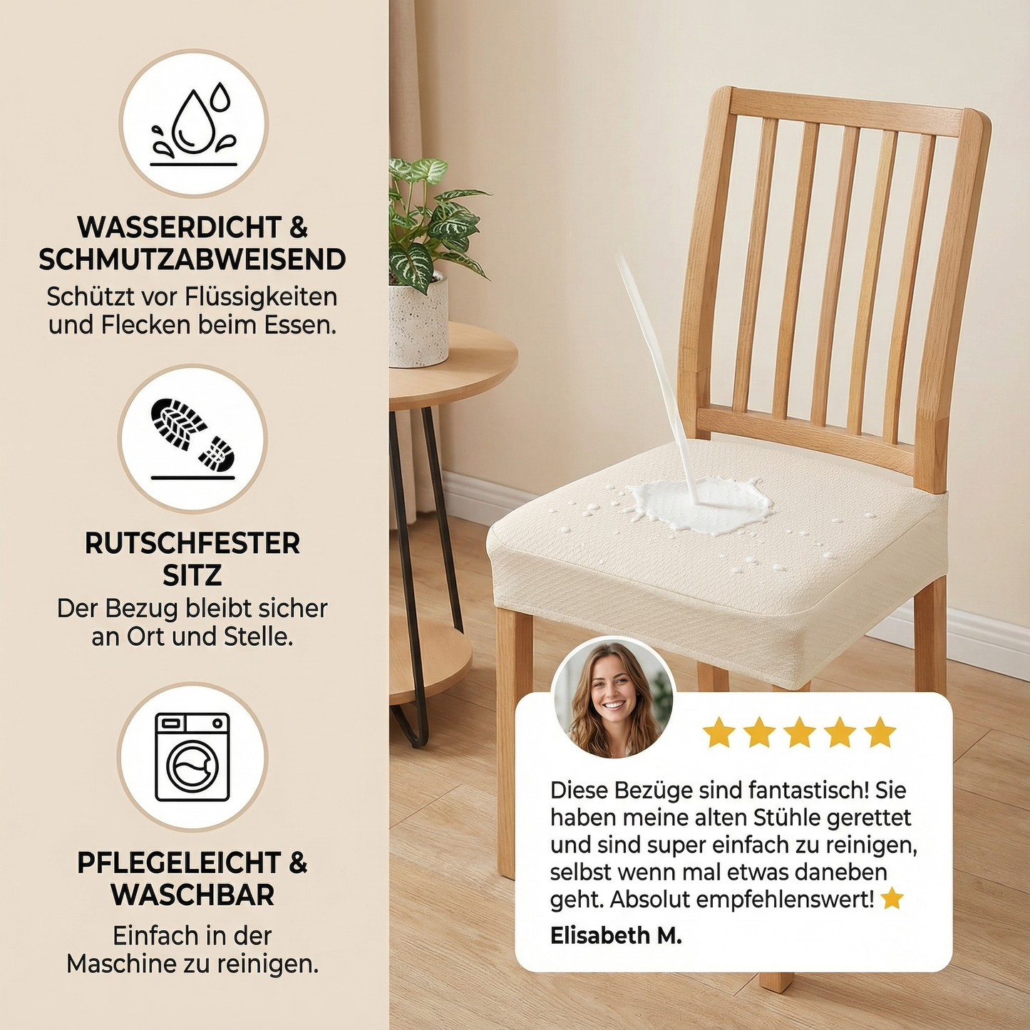 Jacquard Stuhlkissenbezug wasserdicht rutschfest waschbar - Detailansicht 3 | BEST-AMBIENCE