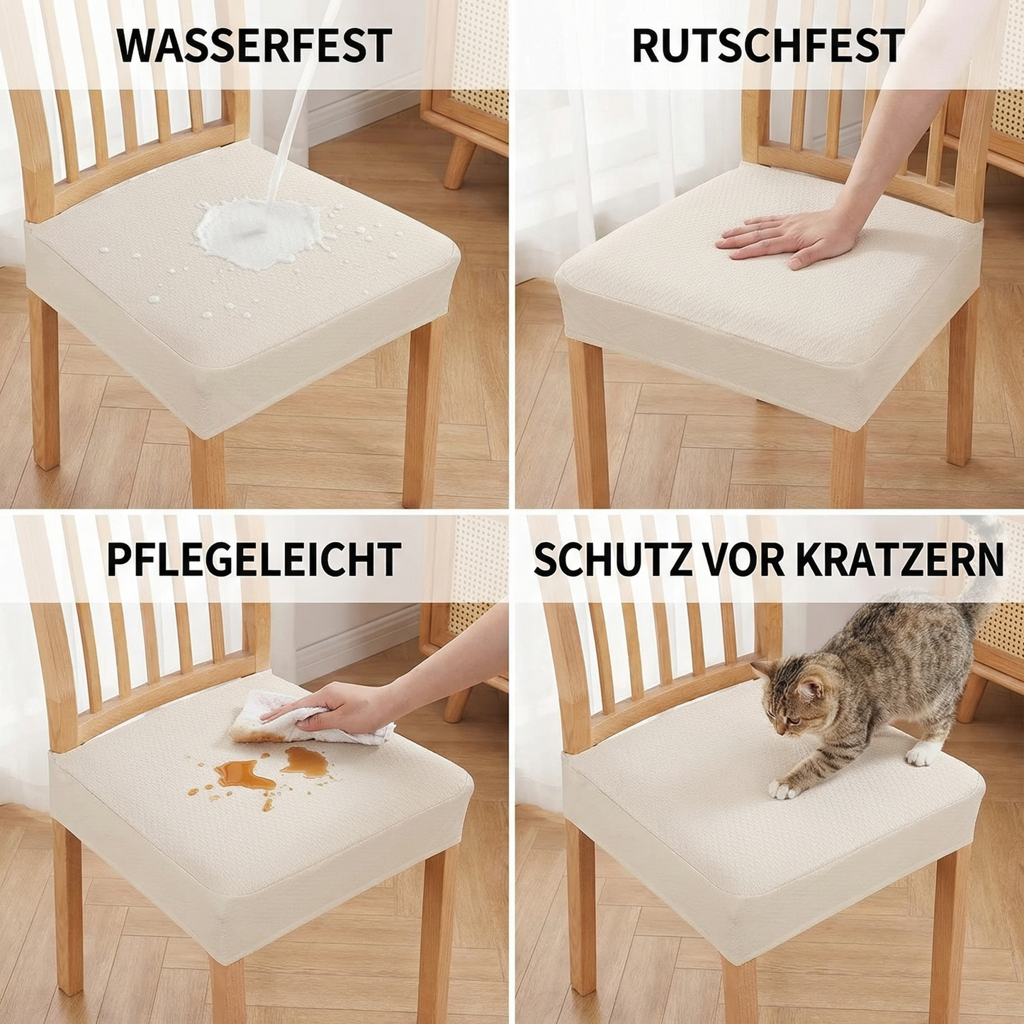 Jacquard Stuhlkissenbezug wasserdicht rutschfest waschbar - Detailansicht 4 | BEST-AMBIENCE