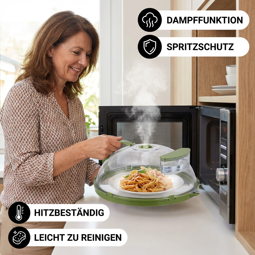 Mikrowellenabdeckung transparent hitzebeständig mit Dampfloch - Detailansicht 3 | BEST-AMBIENCE