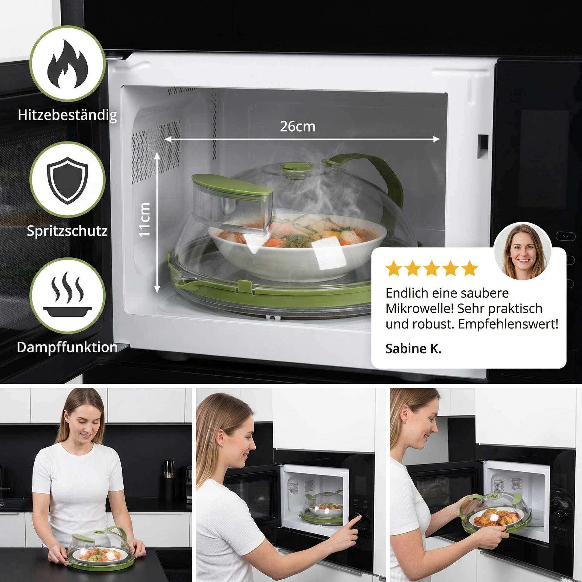 Mikrowellenabdeckung transparent hitzebeständig mit Dampfloch - Detailansicht 5 | BEST-AMBIENCE