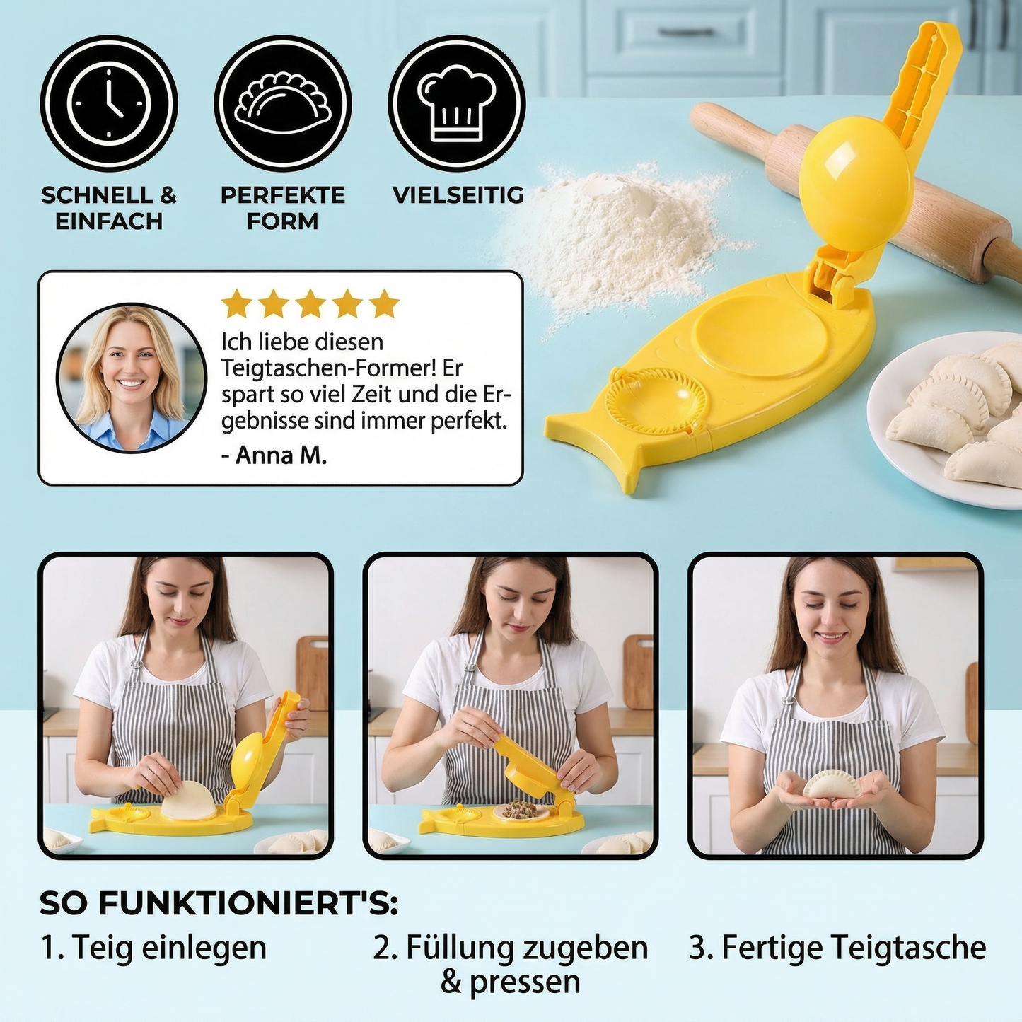 Teigtaschen-Form & Ravioli-Maker – Küchenwerkzeug - Detailansicht 5 | BEST-AMBIENCE