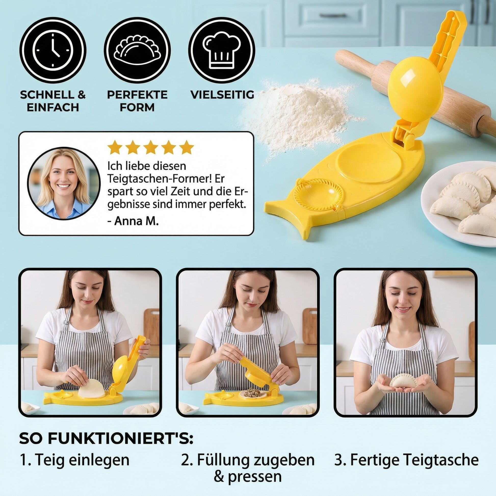 Teigtaschen-Form & Ravioli-Maker – Küchenwerkzeug - Detailansicht 5 | BEST-AMBIENCE