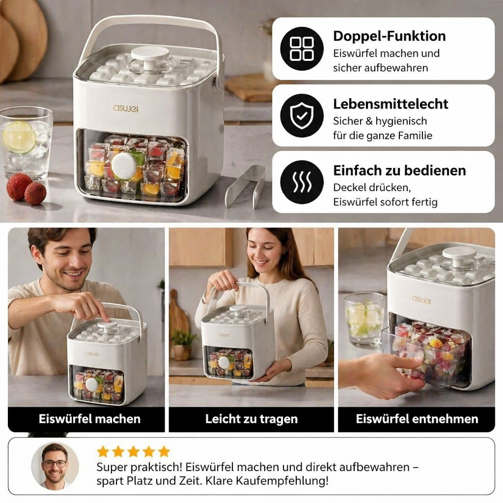 Eiswürfelform 48er mit Box – 2-in-1 Doppel-Set - Detailansicht 5 | BEST-AMBIENCE