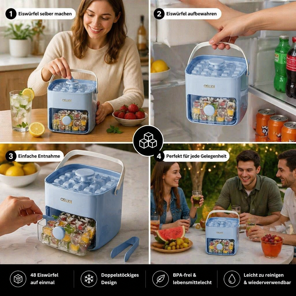 Eiswürfelform 48er mit Box – 2-in-1 Doppel-Set - Detailansicht 4 | BEST-AMBIENCE