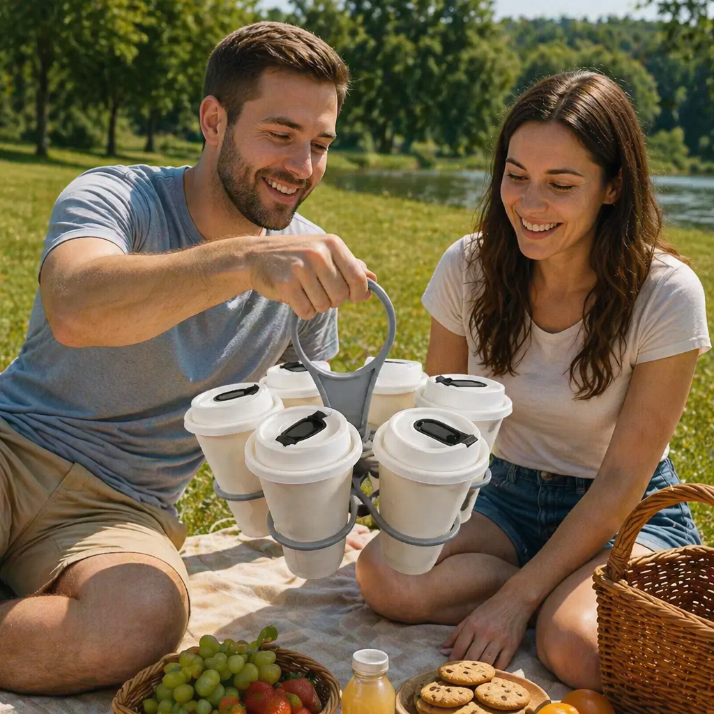 Drehbarer Becherhalter faltbar – 6 Plätze für Gläser - Detailansicht 2 | BEST-AMBIENCE